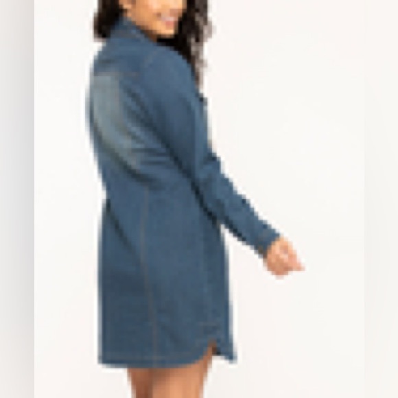 Mid Wash Denim Shirt Dress - Picture 5 of 5